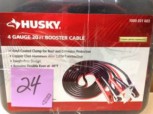Husky 20 ft. 4-Gauge UL Booster Cable in good condition
