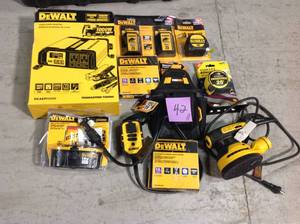 BIG MIX LOT OF DEWALT TOOLS &amp MISC.costumer returns various conditions