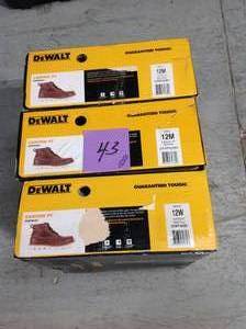 Lot of 3 DEWALT Mens Canton 6 Work Boots - Soft Toe - Walnut Pitstop Size 12(M) in good condition