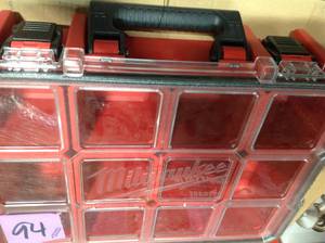 Milwaukee Tool 48-22-8030 8 Small 2 Large Bin Jobsite Organizer Impact Resistant Polymers Red 14-Inch x 18-Inch x 5-Inch