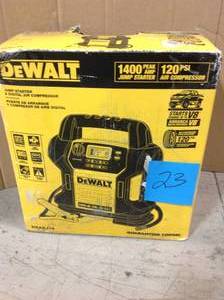 lot 23 image: DEWALT 1400 Peak Amp Jump Starter with Digital Compressor in working conditions