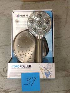 lot 39 image: HydroRoller Massage 3-Spray 7.5 in. Dual Handheld Shower Head with Body Spray in Spot Resist Brushed Nickel