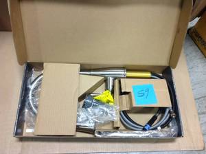 lot 59 image: Fairhurst Single-Handle Pull-Down Sprayer Kitchen Faucet with TurboSpray and FastMount in Stainless Steel IN GOOD CONDITIONS