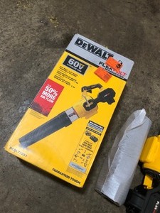 lot 208 image: DEWALT 125 MPH 600 CFM FLEXVOLT 60-Volt MAX Lithium-Ion Cordless Axial Blower TOOL ONLY. NO BATTERY AND CHARGER INCLUDED SEE PICS