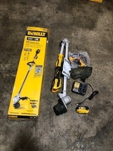 lot 210 image: DEWALT 20-Volt MAX Lithium-Ion Brushless Cordless String Trimmer with One Battery and Charger