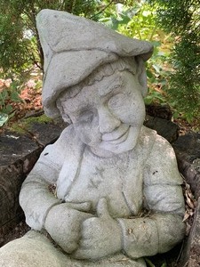 lot 14 image: Adorable Elf Cement Figurine