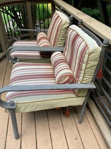 lot 24 image: Pair Light Weight Outdoor Chairs