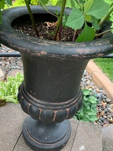 lot 66 image: Pair of Fiberglass Urns with Plants