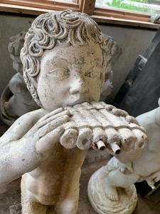 lot 74 image: Pan Figurine Cement Figurine
