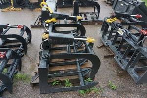 Brand New Universal Mount Bobcat Skid Loader Skid Steer 72 HD Dual Ram Root Grapple Bucket