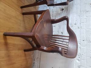 lot 45 image: Vintage Oak Arm Chair Set