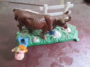 lot 7 image: Vintage Metal Bank See Photo Grea...
