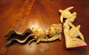 lot 8 image: Wood Hand Carved Pieces Unique S...