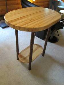 lot 15 image: Hickory Wood Handmade High Top Tabl...