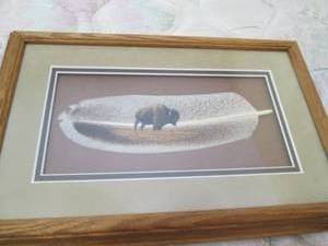 lot 44 image: Korachs Hand Painted Feather in Fr...