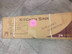 Handmade Drop-in Stainless Steel 32 in. x 18 in. Single Bowl Kitchen Sink with Drying Rack&nbsp&nbspin good condition