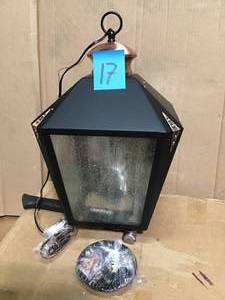 lot 17 image: Valley Forge 3-Light Matte Black with Washed Copper Accents Outdoor Hanging Pendant by Westinghouse in good condition