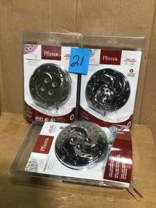 lot 21 image: Thermoforce 6-Spray 5.5 in. Single Wall Mount Fixed Adjustable Shower Head in Spot Resistant Brushed Nickel in good condition