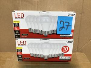 lot 27 image: Feit Electric A80083010KLED10 Non-Dimmable A19 LED Light Bulbs, 10 in good condition