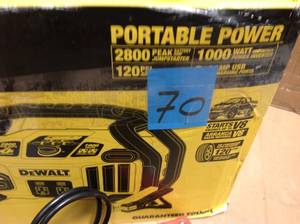 lot 70 image: DEWALT 2800 Peak Amp Jump Starter 1000-Watt Power Inverter with Digital Compressor in good condition
