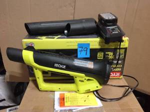 lot 79 image: ONE 90 MPH 200 CFM 18-Volt Lithium-Ion Cordless Leaf BlowerSweeper - 2.0 Ah Battery and Charger Included in good condition