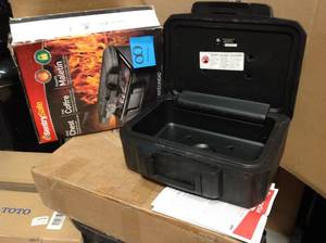 lot 81 image: SentrySafe 0.18 Cubic Foot Key Lock UL Fire Protection Chest Safe with Handle in good condition