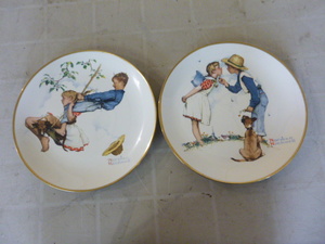2 Norman Rockwell Decorative Plates