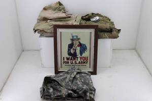 lot 69 image: Military Clothes & Sign