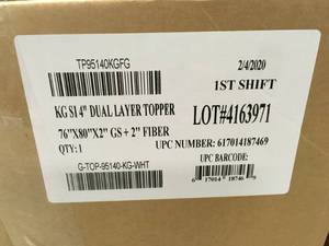 LOT WITH 4 Sleep Innovations 4-inch Dual Layer Gel Memory Foam Enhanced Support, King, Made in the US Mattress Topper (NOT USED)
