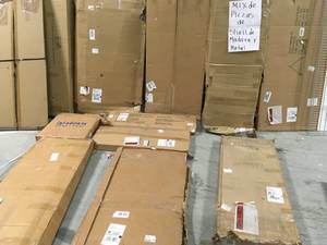 MIXED LOT OF SHELVING FOR PARTS WOOD AND METAL SHELVING PARTS SEE PICS
