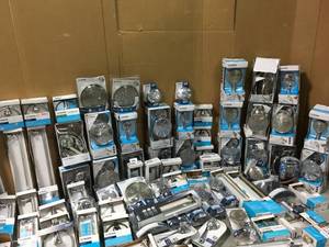 Lot with assorted Moen Shower Sprayers, Head and other items open boxes some maybe missing parts SEE PICS