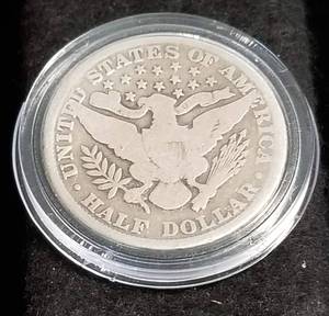 1902 BARBER SILVER HALF DOLLAR IN AIRTITE
