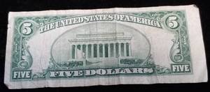 1950-E US $5 FEDERAL RESERVE STAR NOTE GREEN SEAL