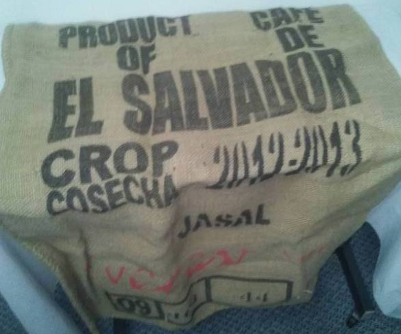 lot 6 image: Burlap coffee bean bag
