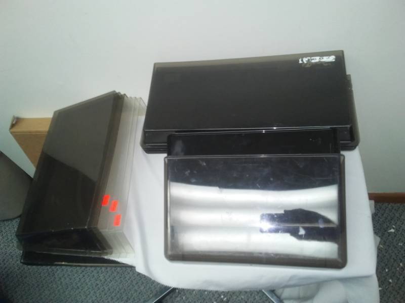 lot 10 image: 2 totes with a plethora of office file organizers - see pictures for details,.