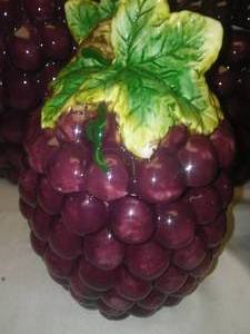 lot 18 image: Ceramic grape kitchen canisters