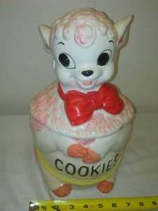 lot 20 image: Vintage  Lamb sheep cookie Jar.