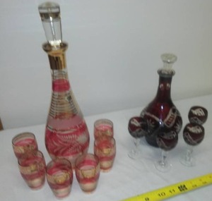 lot 25 image: 2 Decanter & glass sets  nice