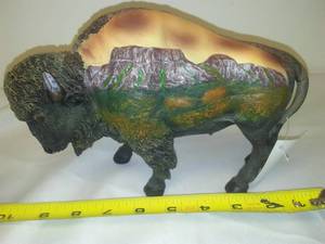 lot 42 image: NDSU Go Bison New Bison Resin Statue Figurine.