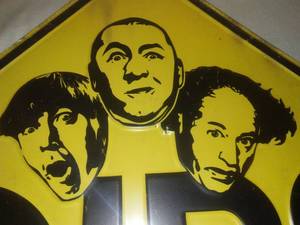 lot 50 image: Dips Ahead 3 stooges metal sign  NEW,