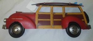 lot 54 image: 3 Dimensional Woody Wagon with Surf boards  NEW,