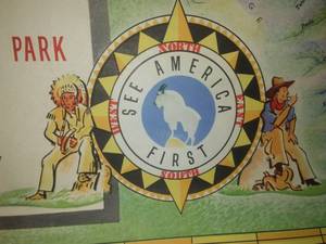 lot 125 image: Great Northern Railway 1939 Scenic Map,