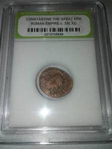 lot 101A image: Roman Coin a 330 AD, Constantine the Great Era. Actual Authentic Coin. NOT a Replica.