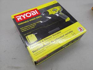 lot 12 image: Ryobi 38in. Variable Speed Drill D43K with Tool Bag