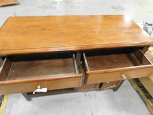 lot 69 image: Two Drawer Server with Wine Rack - 50.5(w) x 20.25(d) x 36.5(h)