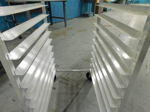 lot 6 image: Aluminum Rolling Tray Rack - 20.25(w) x 26(d) x 89(h)