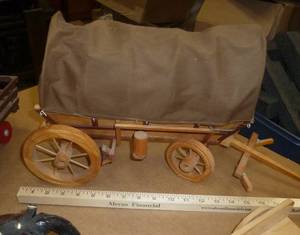 lot 72 image: Group of Handmade Wood Wagons