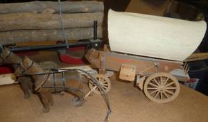 lot 73 image: Group of Wagons with Large Log Sleigh