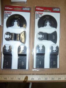lot 111 image: Oscillating Drill, Cutting Blade Sets and Sandpaper Set