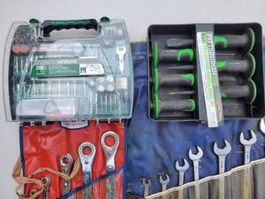 lot 45 image: Hitachi Zip Tool Set  Punch & Chisel Set  Wrench Set